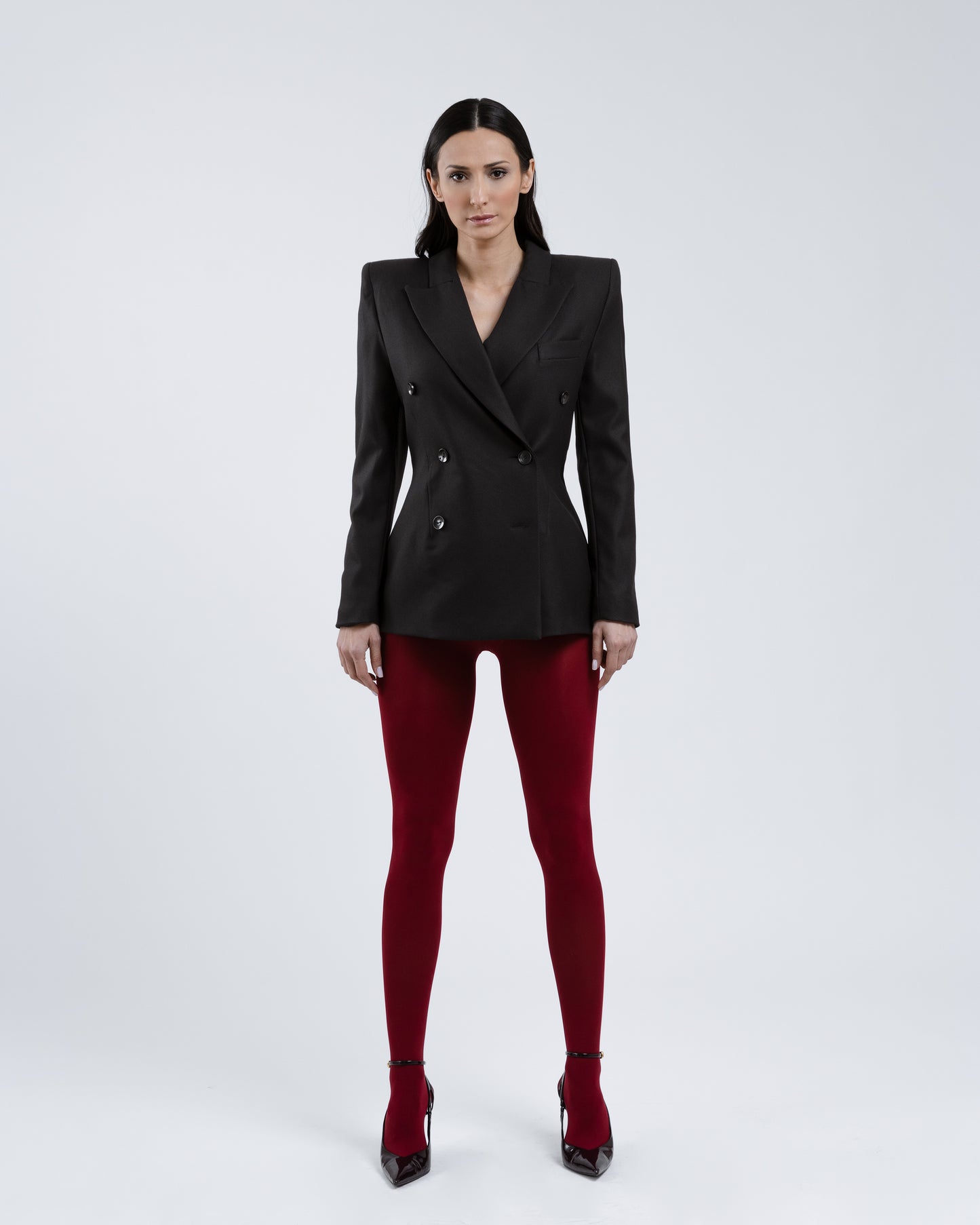 Wool Blazer With Red Lace