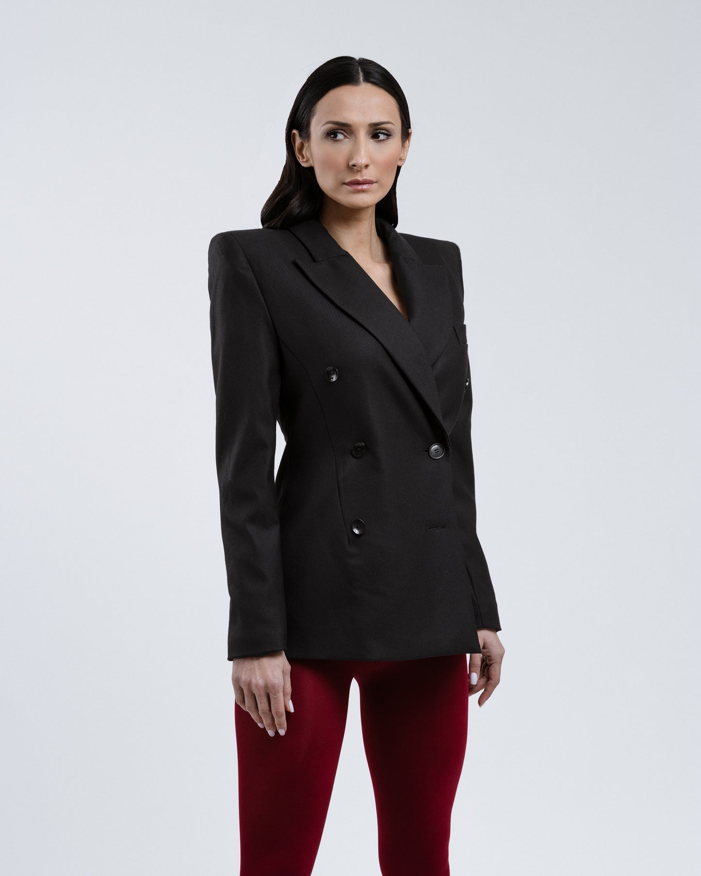 Wool Blazer With Red Lace