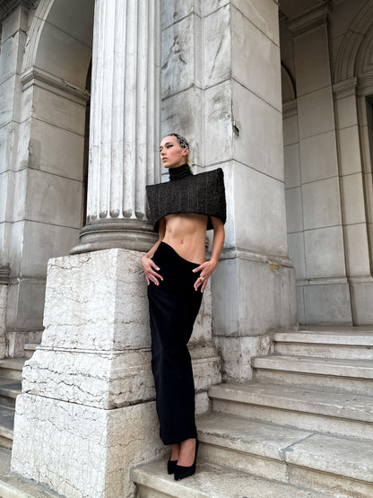 Gold top with shoulderpads