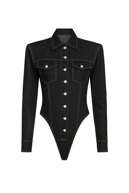 denim body wirth high shoulder pads 