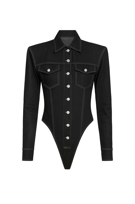 denim body wirth high shoulder pads 